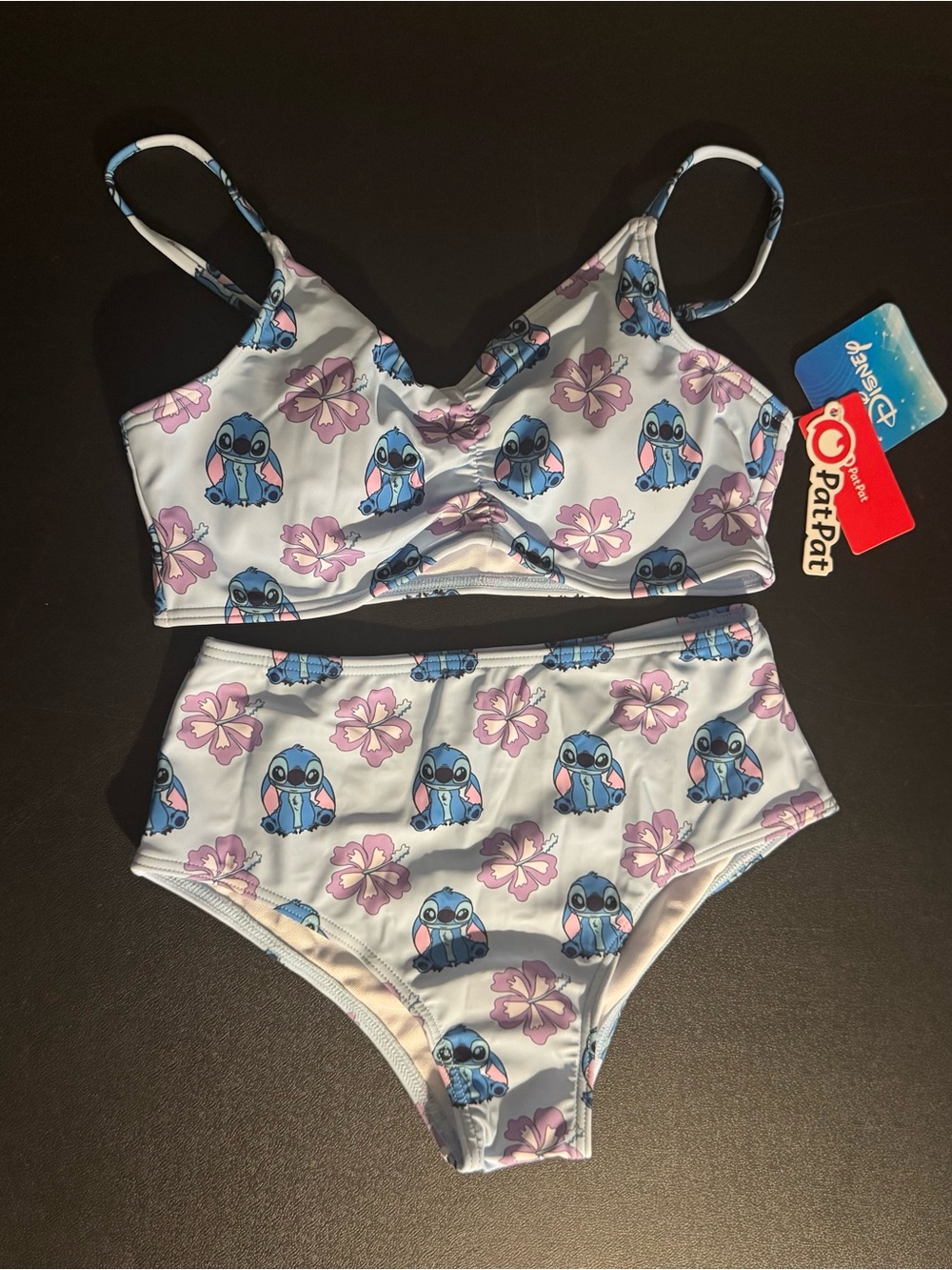 PatPat Disney Stitch Girl’s 10Y/11Y, two-piece bikini swimsuit. New with tags.
